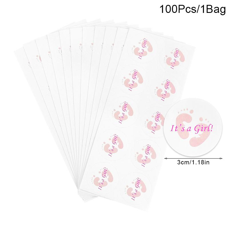 100 шт. Круглые наклейки «Это мальчик/Это девочка», этикетки для крещения, определения пола ребенка, товары для вечеринки по случаю первого дня рождения, коробки с конфетами, украшения, подарок