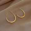 Geometric Oval Hoop Earrings Simple Design Earrings Jewelry for Women