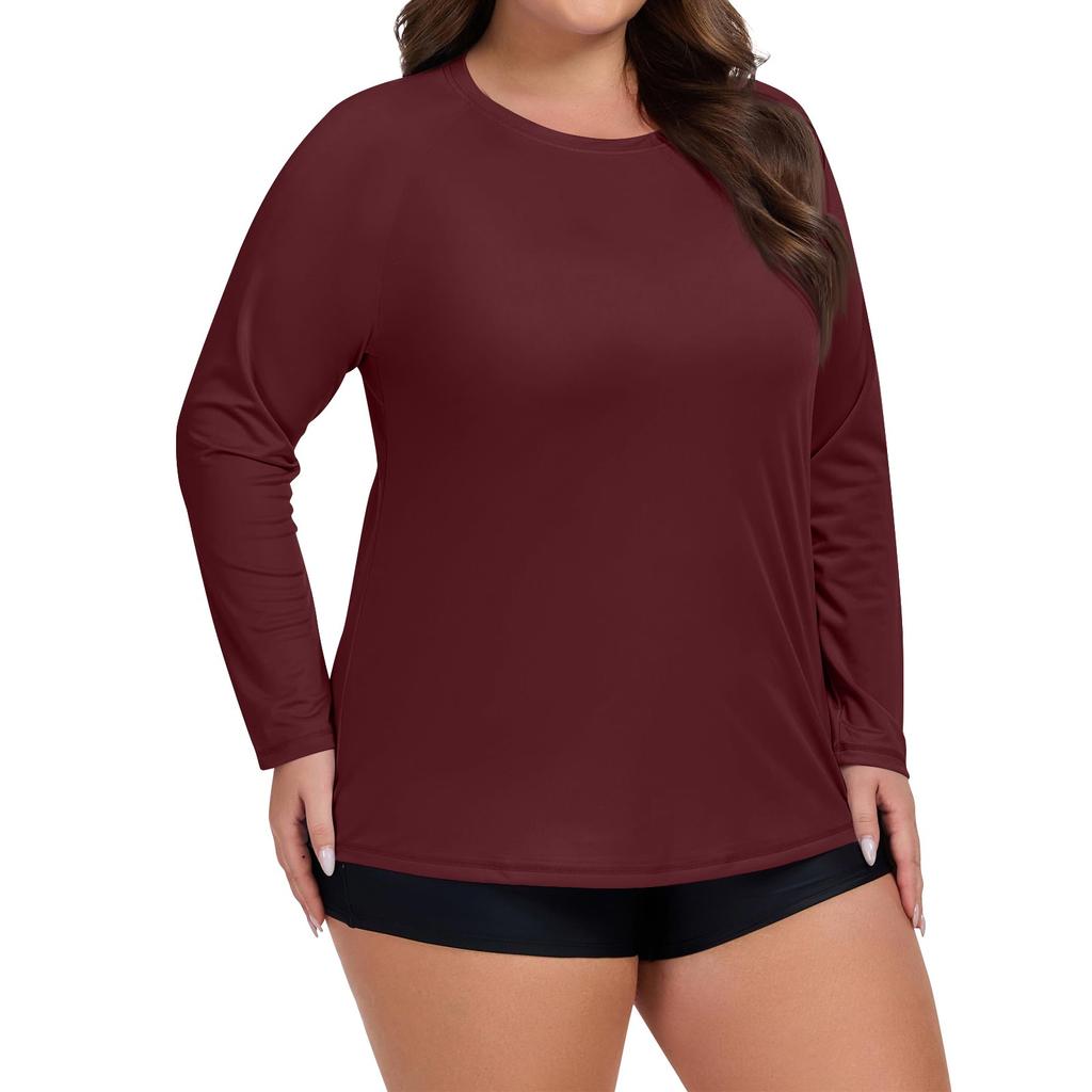 Женский однотонный купальник большого размера с длинным рукавом, солнцезащитная куртка, быстросохнущий топ для хайкинга