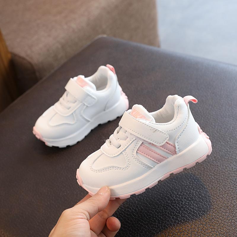 Toddler Girl Color-Block Patchwork Velcro Sneakers Breathable Non-Slip Lightweight Sneakers