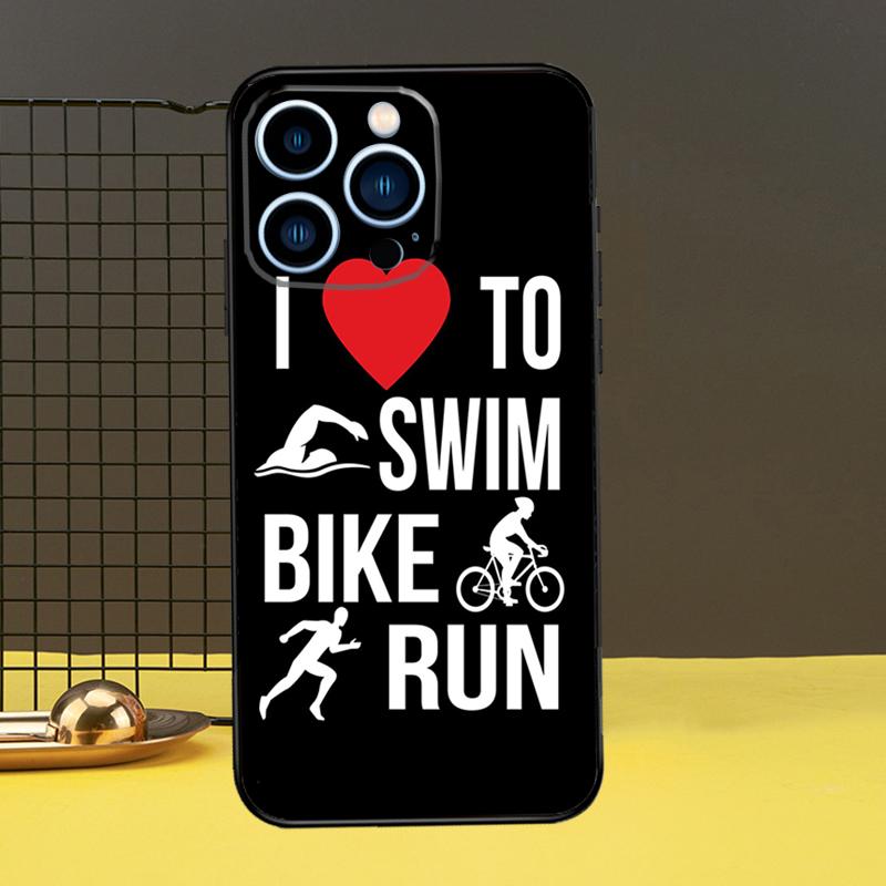 Чехол для телефона Triathlon Swim Bike Run для iPhone 11 12 13 14 16 15 Pro Max Mini 7 8 Plus X XR XS Max