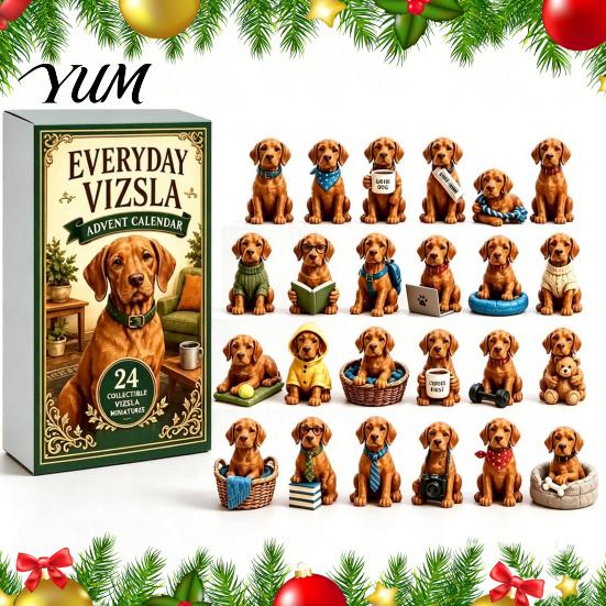 Decorative Dog Pendants 2026 Christmas Advent Calendar, 24 Days 2D Acrylic Ornaments Countdown Creative Holiday Presents Collectible Cute Animal