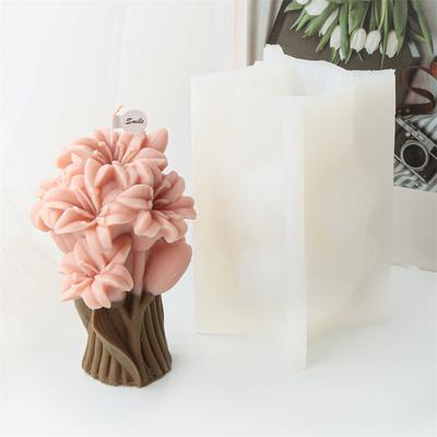 3D Эмуляция Нарцисс Тюльпан Букет Силиконовая Форма DIY Рельеф Лилия Калла Цветочное Собрание Свадебный Декор Свеча Подарок на День Святого Валентина