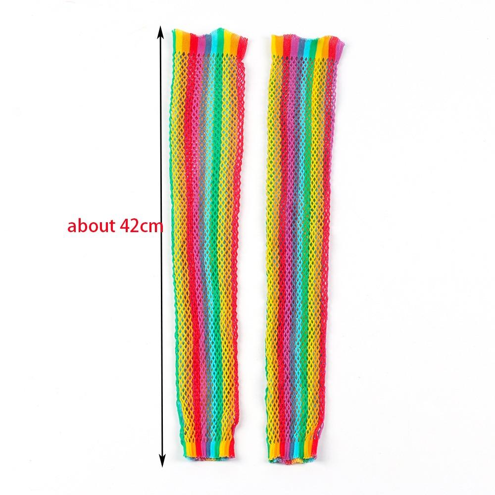 Rainbow Fishing Net Gloves Highly Elastic Long Gloves Hot Sale Hollow Mesh Gloves Sexy