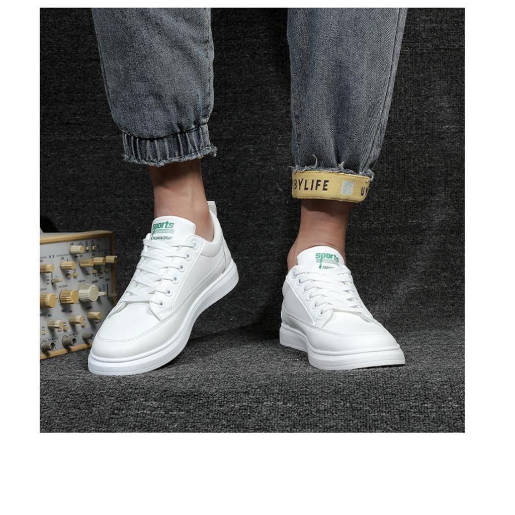 Мужские белые туфли с бортовыми туфлями, мужская обувь, трендовая повседневная обувь, корейская мода, одинарные туфли