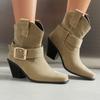 Женские ботильоны Осенне-зимняя обувь 2024 Замшевые ботильоны на танкетке Вечерняя обувь Женский бренд Большой размер Обувь
