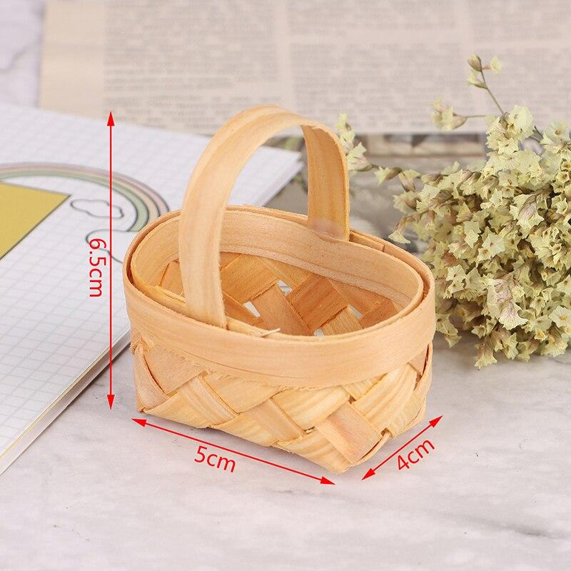 1:12 Mini Simulation Artificial Fruits and Vegetables Doll House Vegetable Bamboo Basket Miniature Accessories for Children