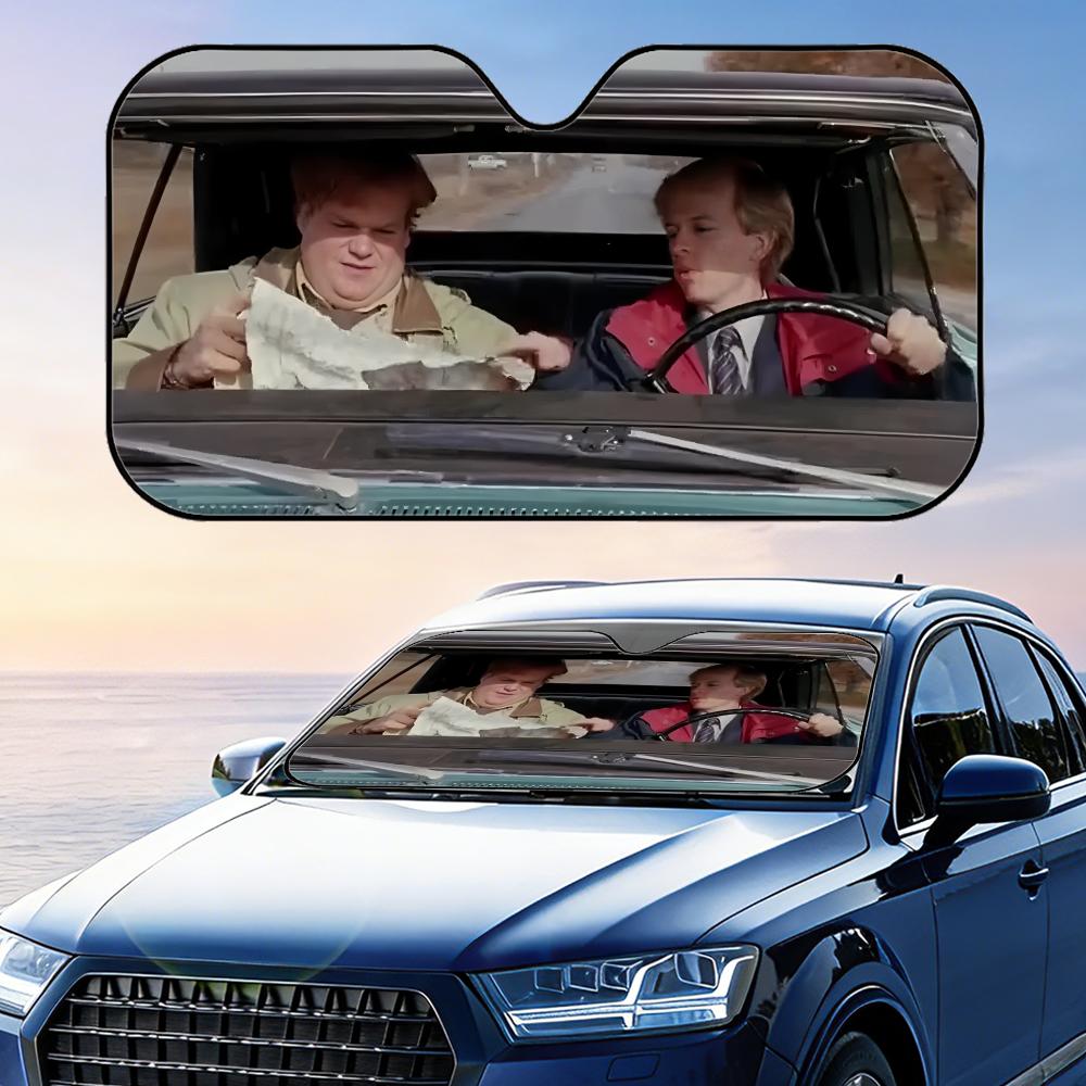 T-Tommy Boy Movie Sun Visor Reusable Aluminum Foil Car Sunshade UV Protection Heat Insulation Windshield Cover