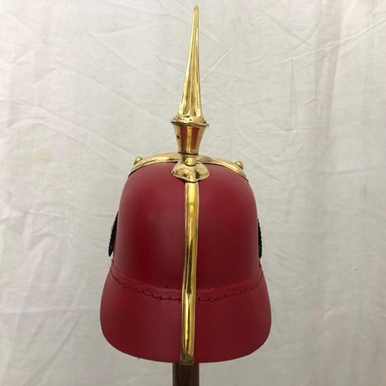 Красный немецкий прусский шлем Пикельхаубе, Имперский офицерский шлем с шипом, Носимый для взрослых, Подарок