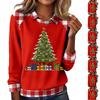 Women's Fashion Christmas Printed Long-Sleeve Pullover Top