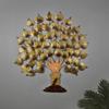 Металлическое золотое дерево ручной работы, настенный художественный декор, акцентная скульптура с Буддой, сидящим на дереве