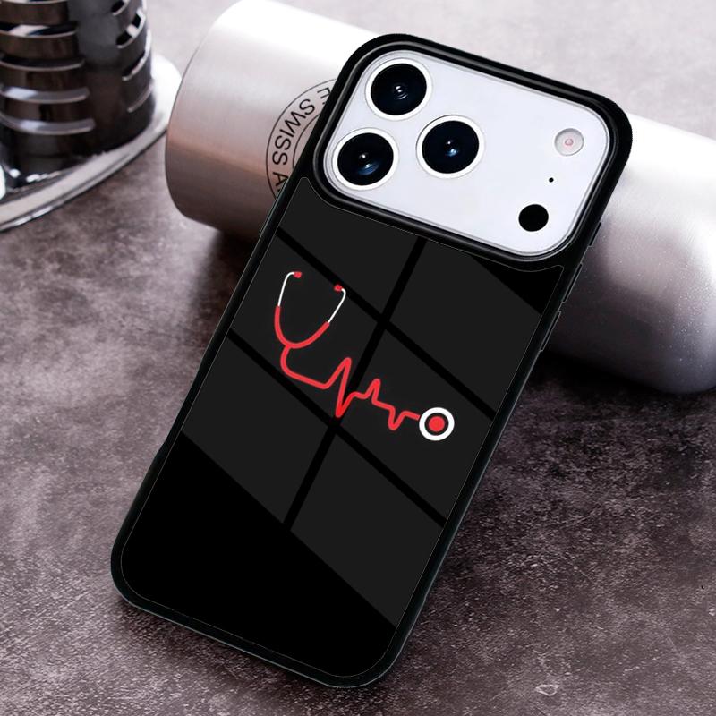 Чехол для телефона 'Сердце Медсестры' для iPhone 17 16 15 Pro Max Air 14 13 12 11 Plus Ударопрочный Capa Чехол