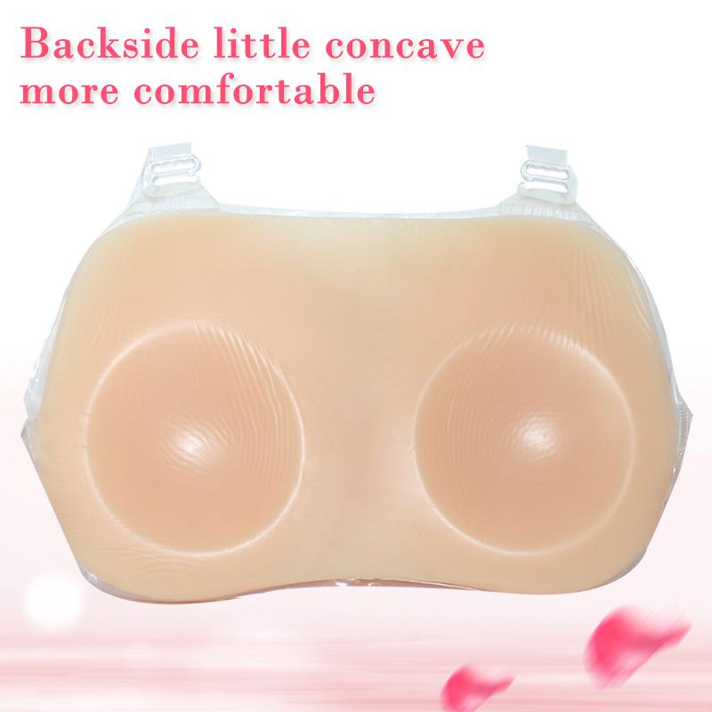 Realistic Silicone Fake Breast Prosthesis Transparent Shoulder Strap One-piece Transgender Transgender Role Playing Prosthesis Fake Mother Fake Breast