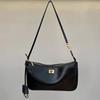Genuine Leather 2025 High-End Women's Crossbody Lock Hobo Handbag