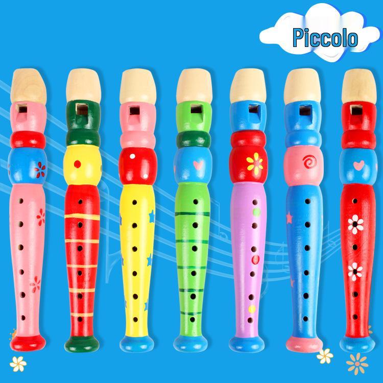 Rainbow Wooden Hand Rattle: 10 Bells Baby Soothing Toy