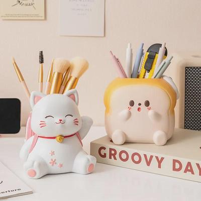Подставка для ручек для кошек Cherry Blossom: Милое украшение для хранения вещей в детской спальне и учебном столе — идеальный подарок для студента