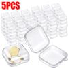 5/50PCS Clear Plastic Small Box Mini  Flip Cover Boxes Dustproof Jewelry Organizer Earrings Ring Storage Case Portable Container