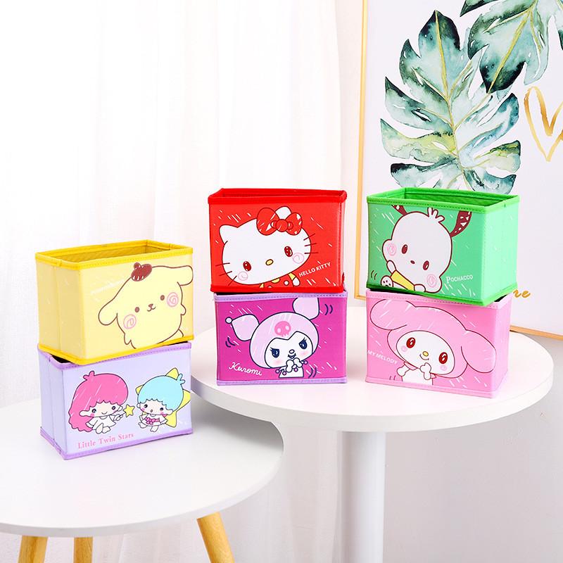 Hello Kitty Kuromi Cinnamoroll My Melody Узор Складной Настольный Органайзер для Хранения для Макияжа и Канцелярских Товаров