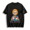 Хоррор Chucky Тематический Топ с Принтом Жеста Шесть Семь Чистый Хлопок Футболка