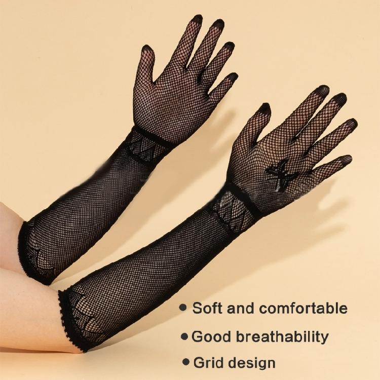 Вечерние платья перчатки для женщин леди перчатки-сетка с полными пальцами перчатки для выпускного бала