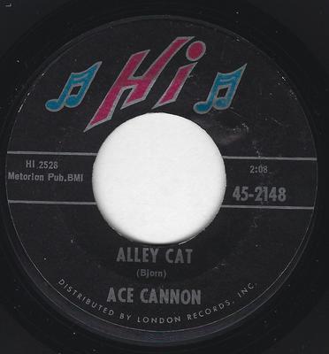 7-дюймовая пластинка ACE CANNON - Alley Cat / Cannonball 452148 Hi Records 1968 США Соул/Фанк Б/У