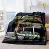 Peterbilt Heavy Trucks Customize Your Name Blanket Lightweight Customizable Blanket Soft & Cozy Great for Bed Living Room Couch Chair