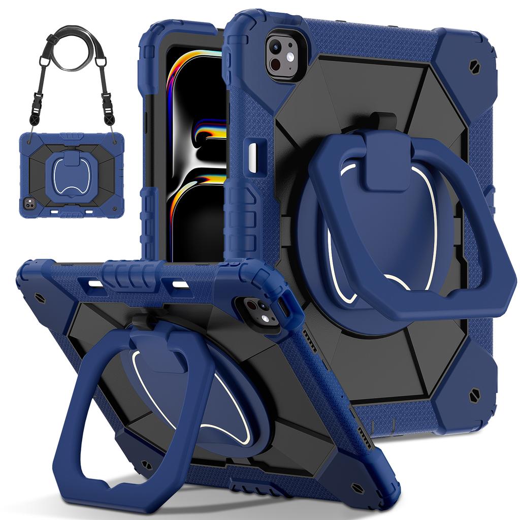 Stand Case for IPad Air 13 2026 M4 2025 M3 2024 M2 4 5 Pro 13 2025 M5 2024 M4 Rotating Handle Grip Rugged Cover Shoulder Strap