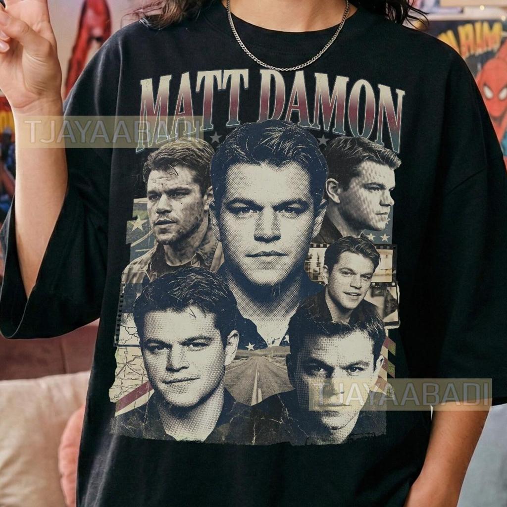 Matt Damon 90s Retro Streetwear T-Shirt: Vintage Graphic Print, Unisex Fit