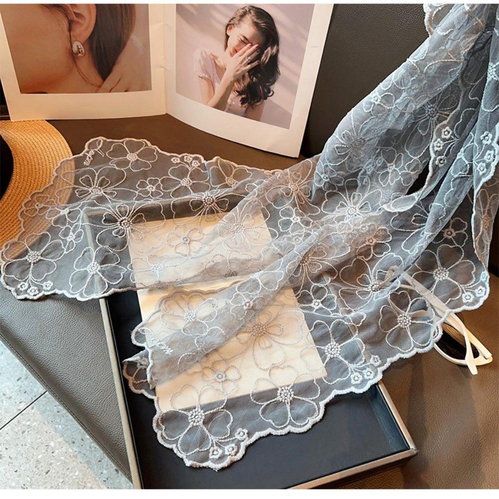 Retro Summer Sunscreen Shawl Korean Version Silk Headband Literary Women's Lace Scarf