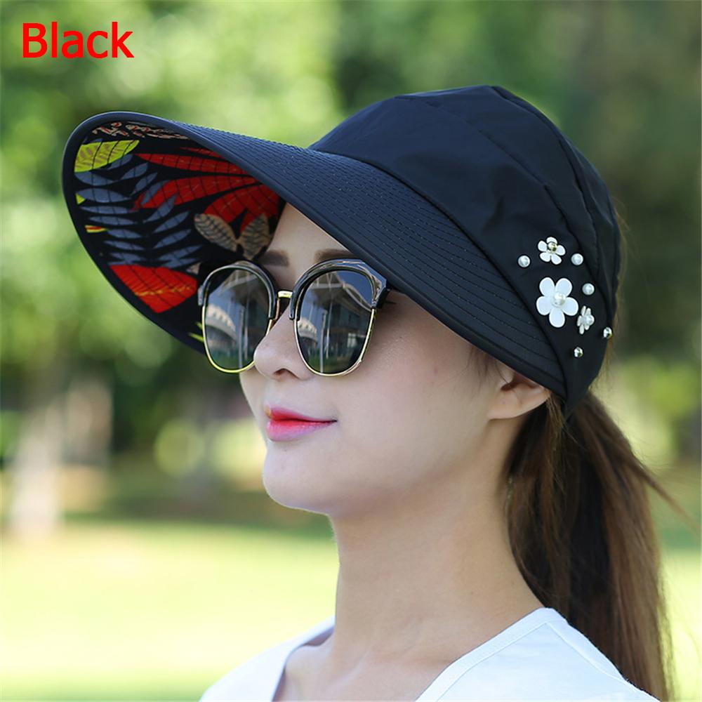 Vacation Summer Anti-UV Wide Brim Beach Cap Visor Caps Sun Hat Casual Hats