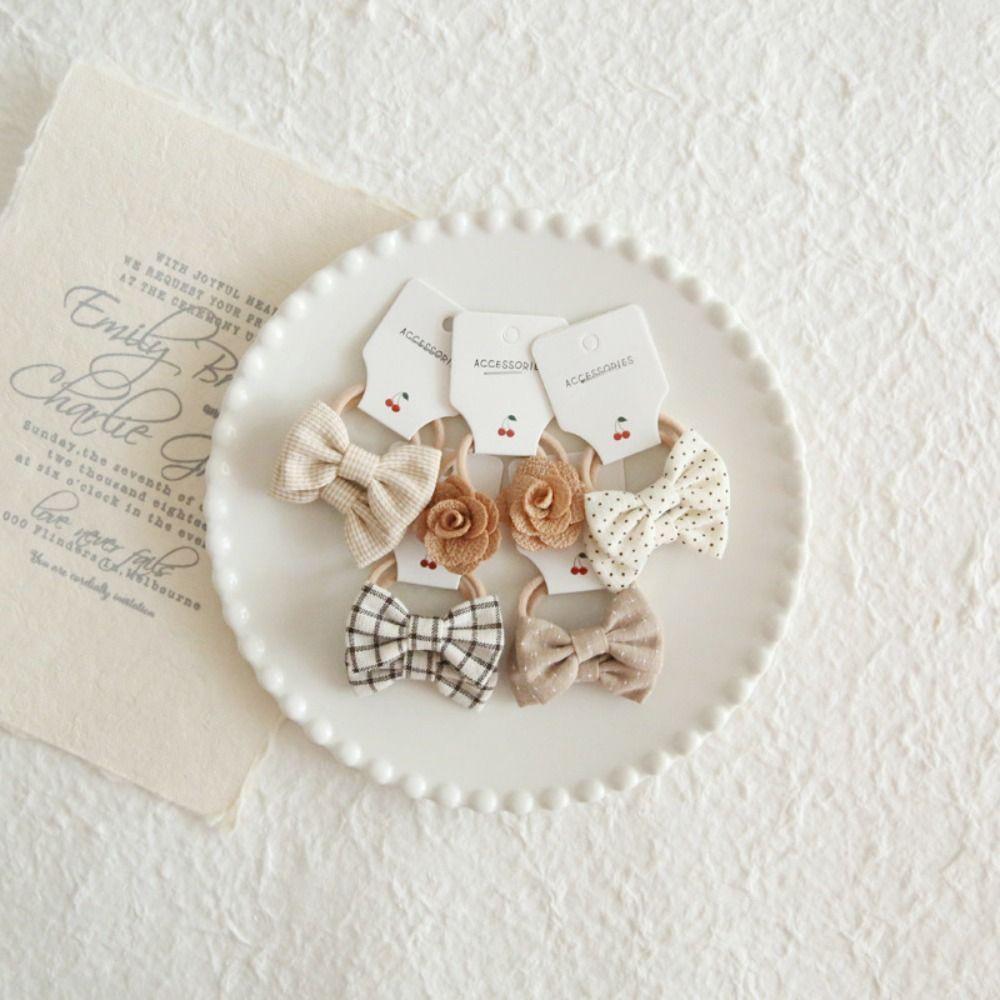 10Pcs Kids Girls Hair Ties Bowknot Sweet Bows Flower Headdress Fashion Hair Rope