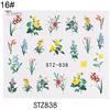 Puntos Nail Art Manicure Decor 3D DIY Leaf Rose Flower Animals Adhesive Stickers Decal