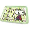 [N5507] - Small Tray 'Dog and Cat Lolita' Green Cat - 24x18 Cm