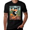 Autumn Bicycle Ride Tuxedo Cat T-Shirt T Shirt Man Plain Men T Shirt Cotton 100% T Shirt Man Casual T-Shirt