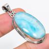 Natural Republic Larimar Gemstone 925 Solid Sterling Silver Gift Pendant 2" A4h01