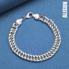 925 Sterling Silver 10mm Side Chain Bracelet Fashionable Wedding Jewelry