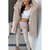 Women's Solid Color Long-sleeved Loose Plush Hooded Jacket