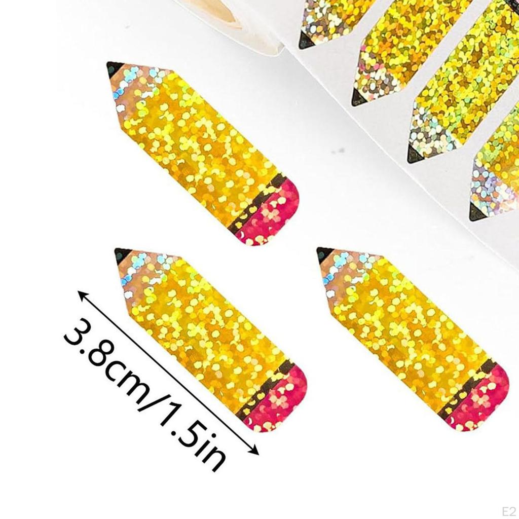 Снова в школу Наклейки в рулоне, Голографические, Товары для вечеринок, Декор для конвертов и скрапбукинга, Печать-карандаш