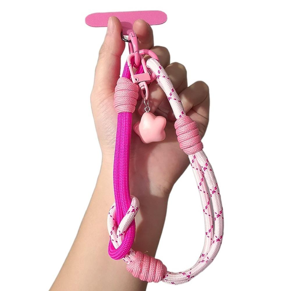 Star Keychain Mobile Phone Lanyard Detachable Mobile Phone Charm Woven Phone Strap  Lanyard Patch