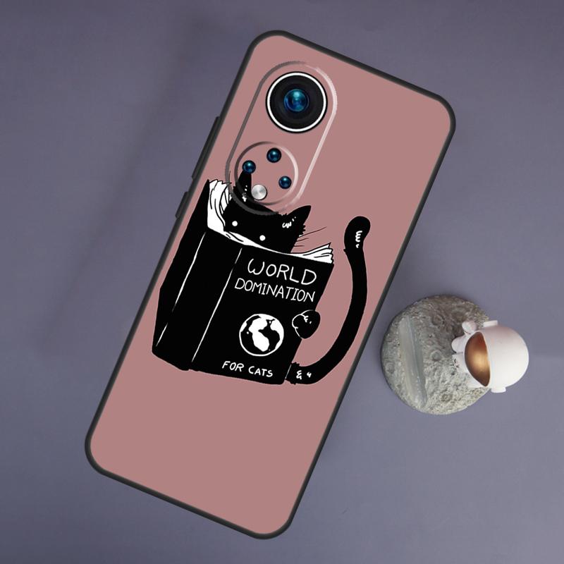 Милый чехол с изображением черного кота для Huawei Honor Magic 5 Lite 70 50 X8 X9 a P20 P30 P40 P50 P60 Pro P Smart Nova 9 5T