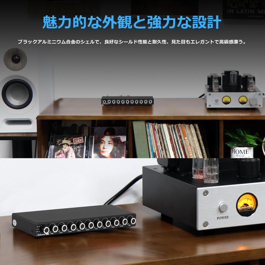 Nobsound HiFi 9 Band Stereo EQ Preamp Analog Equalizer Audio Processor for Home/Car