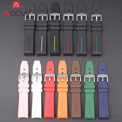 20/21/22 мм резиновый ремешок с изогнутым концом для Rolex, пряжка из нержавеющей стали для мужчин и женщин, спортивный водонепроницаемый сменный браслет из ТПУ