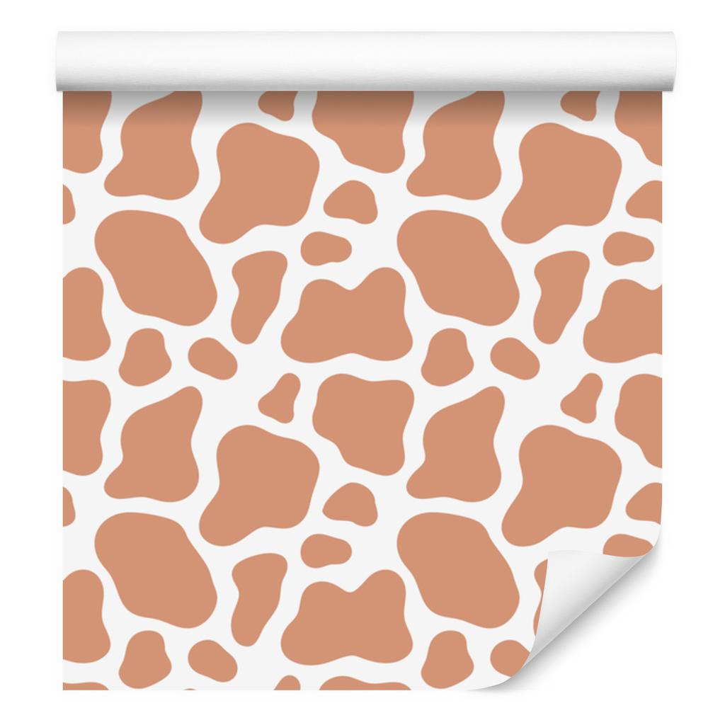 Cow Patches Wallpaper Peach and Cream for Living Room and Bedroom 50x1000