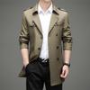 Men's Trench Coat Casual Coat Men's Autumn Long Sleeve Trend In The Long Loose Thin Youth Solid Color