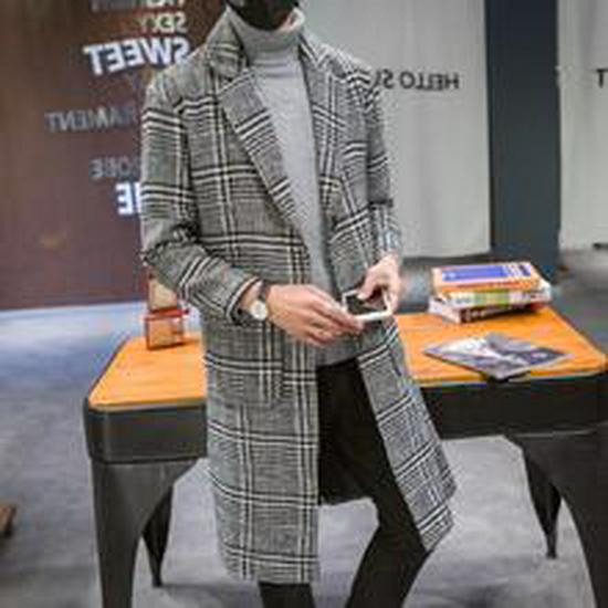 Новое поступление Мужская куртка средней длины из замши с овчиной - Густой мех, Европейский и американский уличный стиль