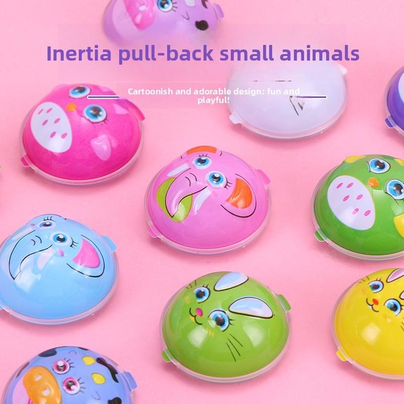 Chick Rabbit Cartoon Plastic Semi Circle Mini Animal Car Toy Parent Child Play