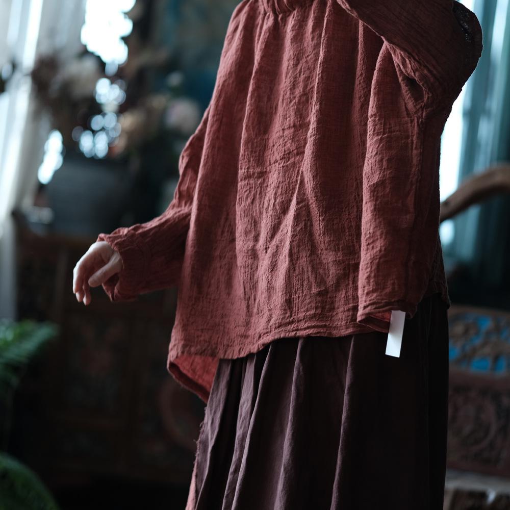 Johnature Женские винтажные лоскутные футболки с круглым вырезом и длинными рукавами, весенние свободные футболки в китайском стиле