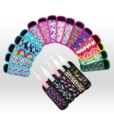 Привлекательный изолированный держатель для ледяных палочек Мягкие и удобные чехлы для детского мороженого Мультяшный узор Сумка для хранения ледяных палочек