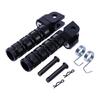 Motorcycle Maintenance Foot Peg Assembly with Forked Mounting End, Knurled Grip Texture and Machined Aluminum Build