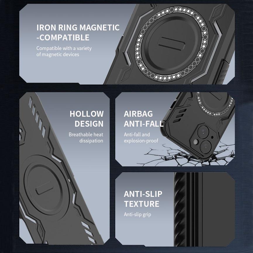 Жесткий магнитный чехол для телефона iPhone 15 16 Pro Max 16E Samsung Galaxy S25 Ultra A06 A16 A26 двухслойный прочный TPU+PC противоударный чехол для Redmi